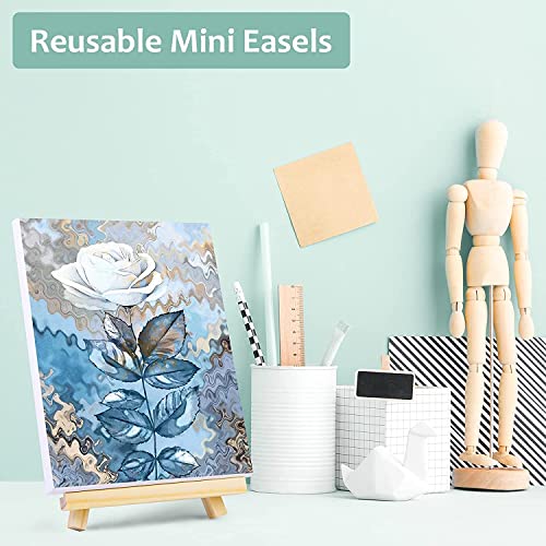 Qatalitic 6 Inch (Set of 2pc.) Mini Wooden Easel Stand, Adjustable Small Tabletop Easels for Artist Painting Mini Canvas, Business Card Display, Students Kids, and Displaying Photos - Image 4