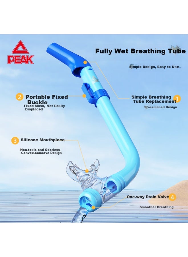 PEAK Snorkel Set For Kids, Full Face Snorkel Mask With Dry Top Snorkel, High Visibility Swim Goggles In Pink And Blue - Image 4