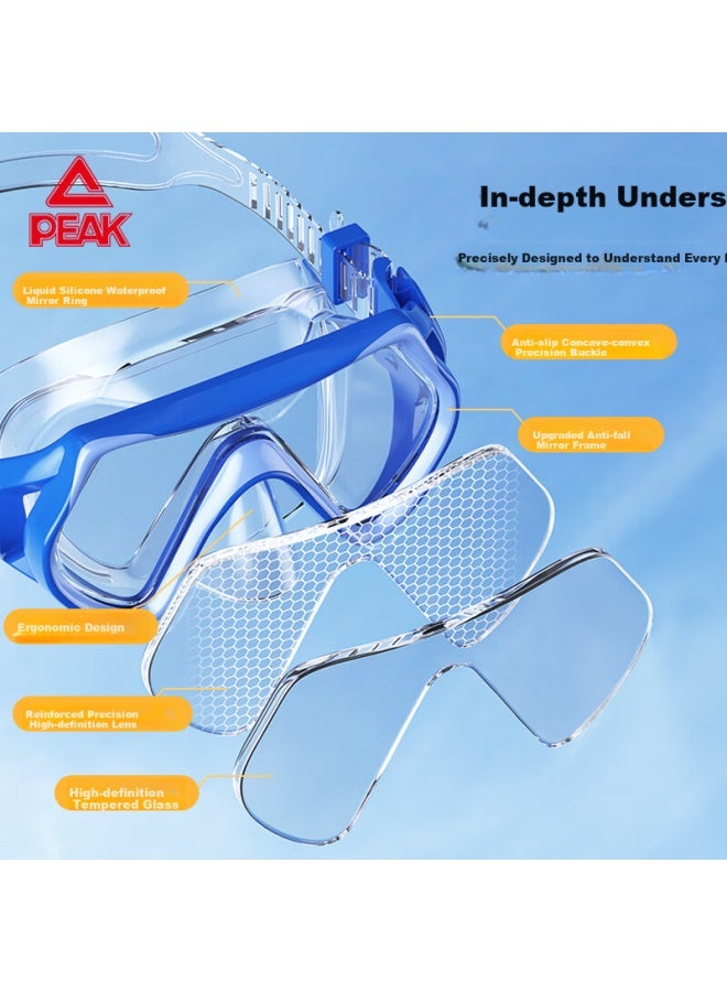 PEAK Snorkel Set For Kids, Full Face Snorkel Mask With Dry Top Snorkel, High Visibility Swim Goggles In Pink And Blue - Image 3