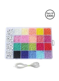 3300 Pieces Bead Making Kit Bracelet3300 Pieces Bracelet Making kit Bracelet Bead Craft Kit Set Glass Pony Seed Letter Beads Alphabet Bead Craft Kit Set Glass Pony Seed Letter Beads Alphabet