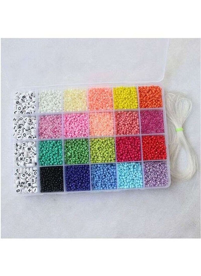 Arabest - 3300 Pieces Bead Making Kit Bracelet3300 Pieces Bracelet Making kit Bracelet Bead Craft Kit Set Glass Pony Seed Letter Beads Alphabet Bead Craft Kit Set Glass Pony Seed Letter Beads Alphabet - Image 1