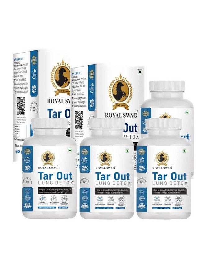 ROYAL SWAG Royal Swag Tar Out Lung Cleanse and Detox Capsule Set of 4(60 Pcs Pack) Natural Respiratory Support Supplement for Smokers And Non-Smokers Support Lung Health and Detoxification | 240 Tablets  - Image 1