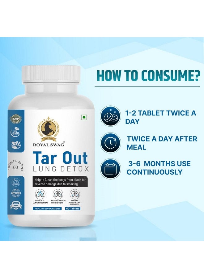 ROYAL SWAG Royal Swag Tar Out Lung Cleanse and Detox Capsule Set of 4(60 Pcs Pack) Natural Respiratory Support Supplement for Smokers And Non-Smokers Support Lung Health and Detoxification | 240 Tablets  - Image 3