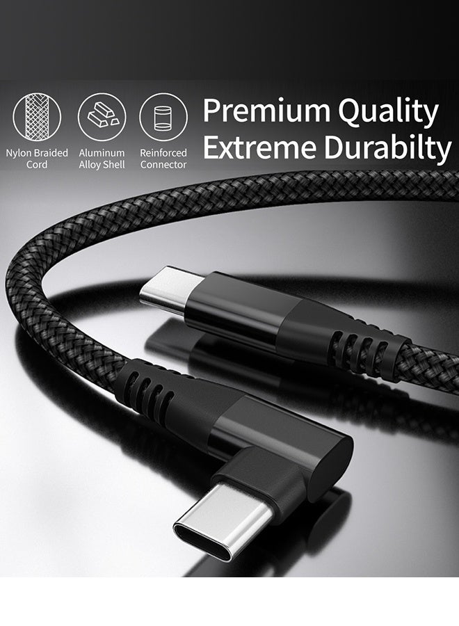 USB C to USB C Cable Right Angle [3M] C to C Cable Fast Charging,USBC to USBC Charger Cord Type C Fits iPhone 16 15 Pro Max Plus,MacBook,iPad Pro,Samsung Galaxy S25,Pixel,All Devices - Image 1