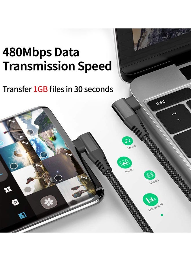 USB C to USB C Cable Right Angle [3M] C to C Cable Fast Charging,USBC to USBC Charger Cord Type C Fits iPhone 16 15 Pro Max Plus,MacBook,iPad Pro,Samsung Galaxy S25,Pixel,All Devices - Image 5