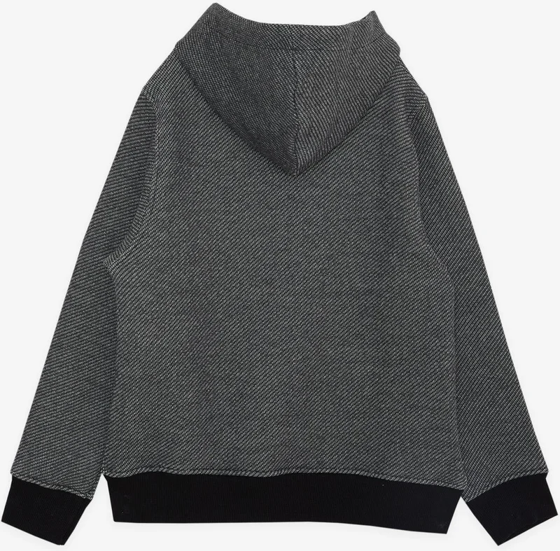 بريز Girls & Boys Boy's Cardigan Hooded Zippered Text Embroidered 8-14 Years, Dark Gray Melange