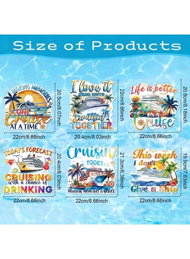 Wxiben Cruise Door Decorations Magnetic - 6 Pcs Sea Navigation Cruise Door Magnets Funny Nautical Cruise Ship Door Decorations Magnets Sticker Decals for Carnival Stateroom Cabin Party Decor - Image 2