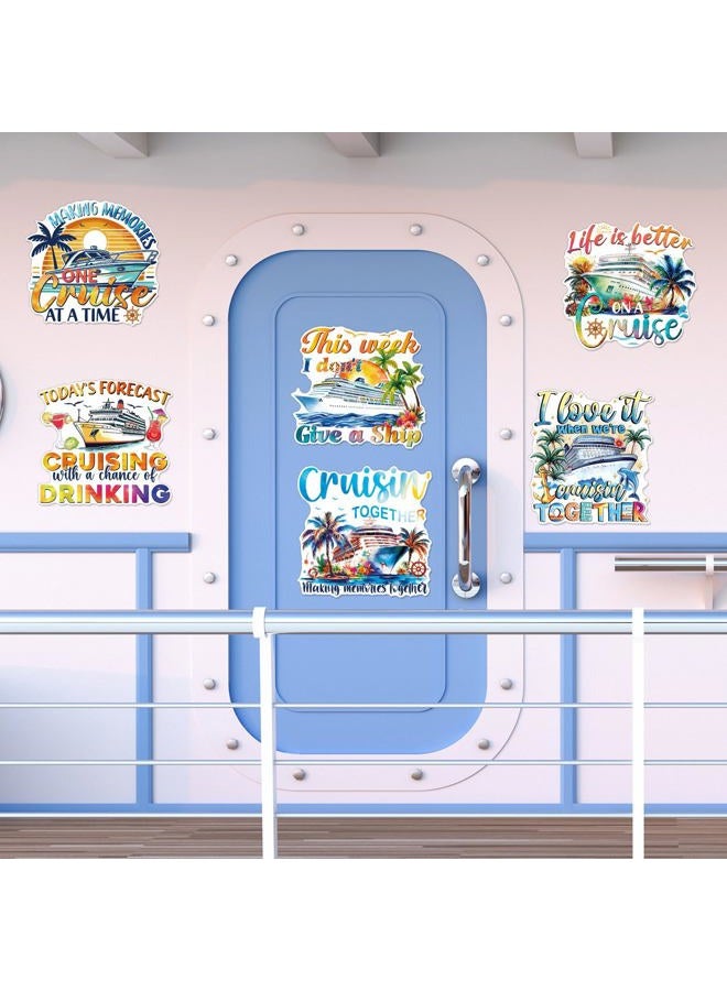 Wxiben Cruise Door Decorations Magnetic - 6 Pcs Sea Navigation Cruise Door Magnets Funny Nautical Cruise Ship Door Decorations Magnets Sticker Decals for Carnival Stateroom Cabin Party Decor - Image 4