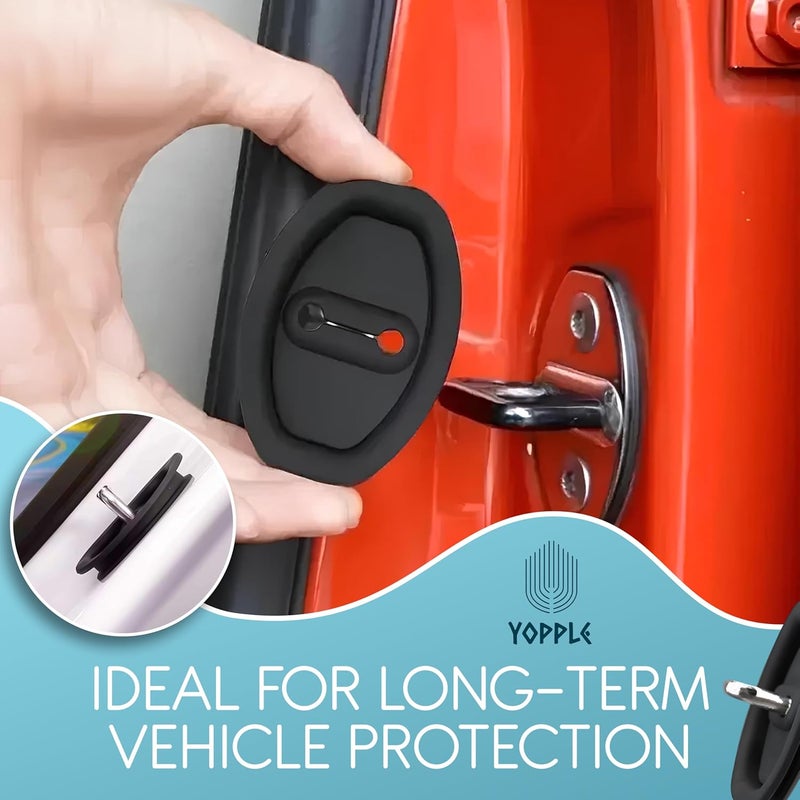 Yopple Silicone Car Door Latch Protective Covers – Waterproof, Thickened Lock Buckle Guard for Silent Shock Absorption – Universal Fit for Vehicle Door Lock Protection (24) - Image 2