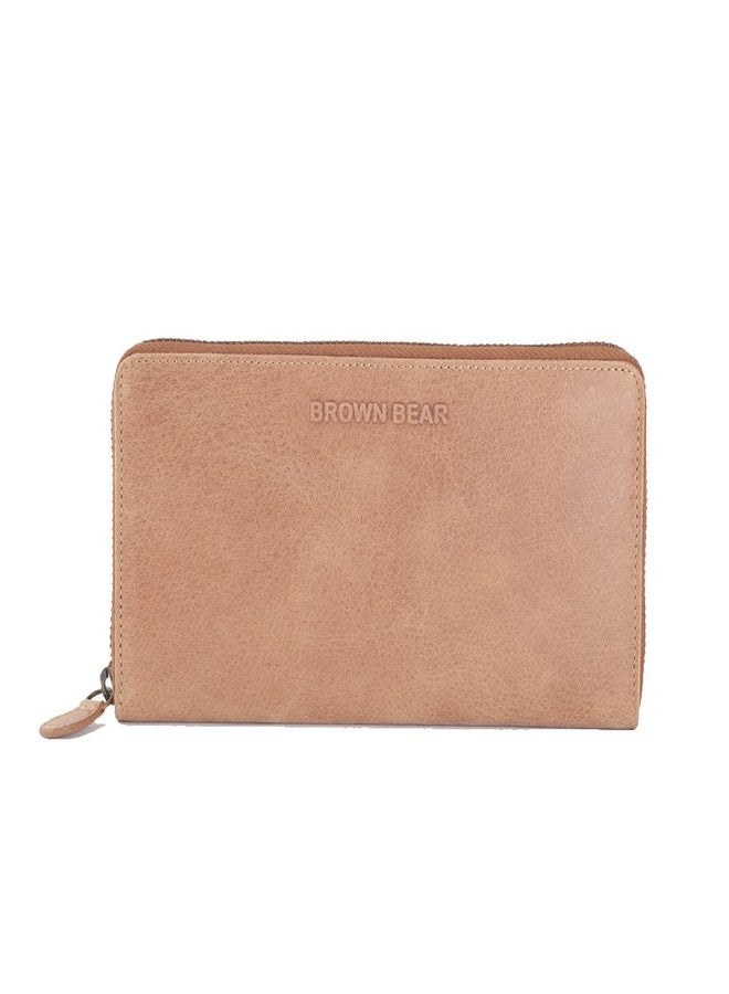 BROWN BEAR Camel Leather Women's RFID Blocking Purse (BB032-CA) - Image 1