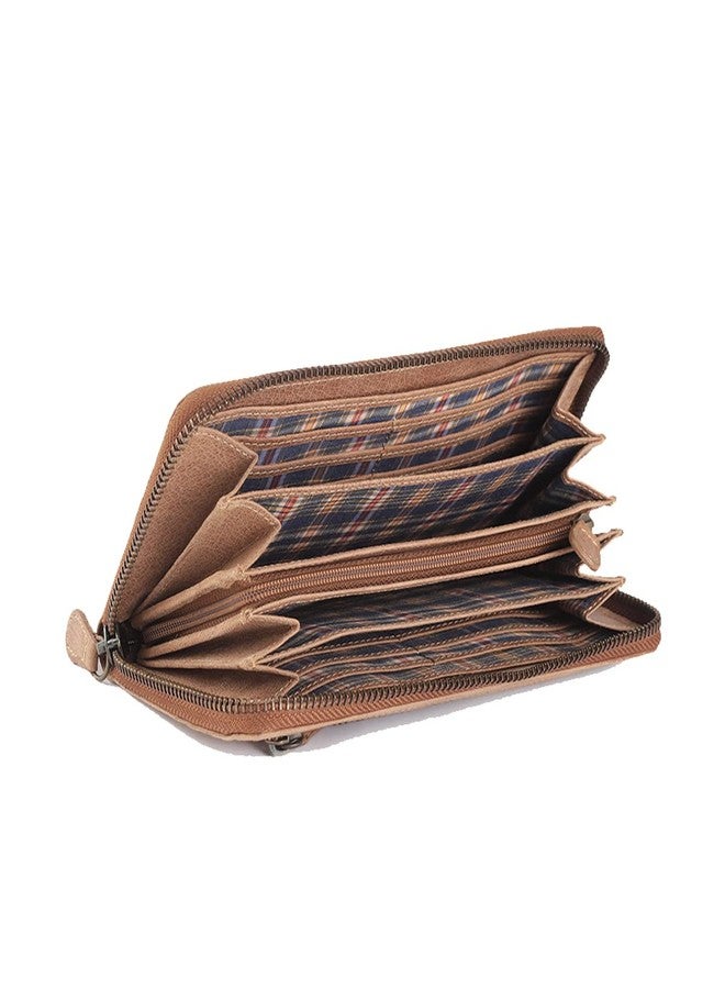 BROWN BEAR Camel Leather Women's RFID Blocking Purse (BB032-CA) - Image 2