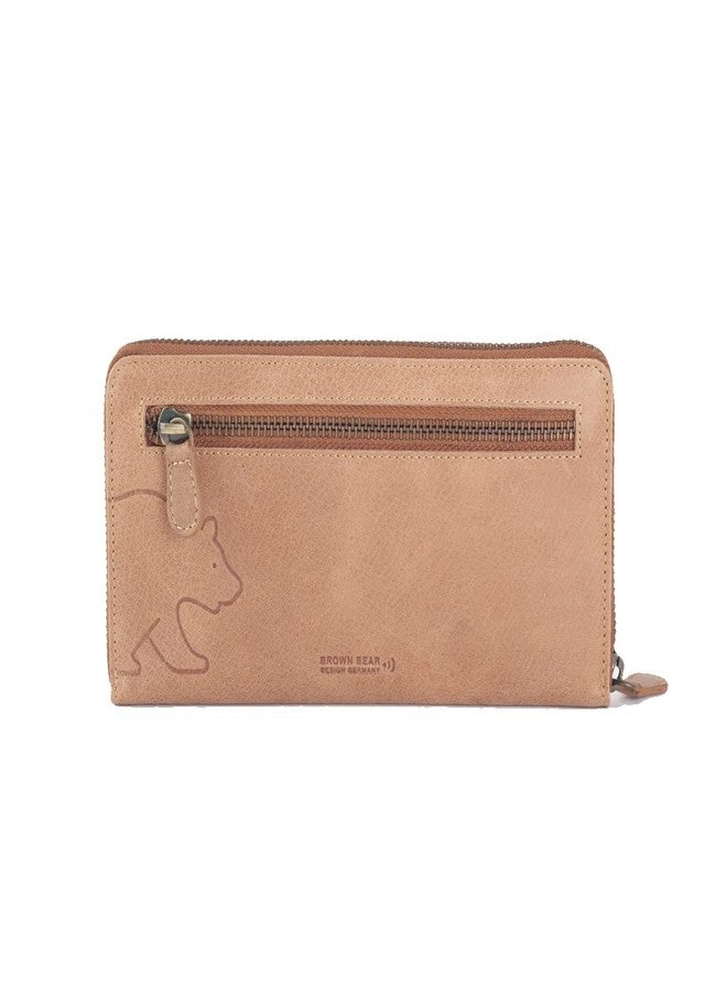 BROWN BEAR Camel Leather Women's RFID Blocking Purse (BB032-CA) - Image 3