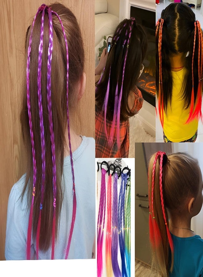 SYGA Pack of 6 Cute Girl Colorful Wig Hair Rope - Princess Twisted Braid Elastic Ponytail Headdress, Fashionable Children's Hair Accessories (Multicolor-04) - Image 3