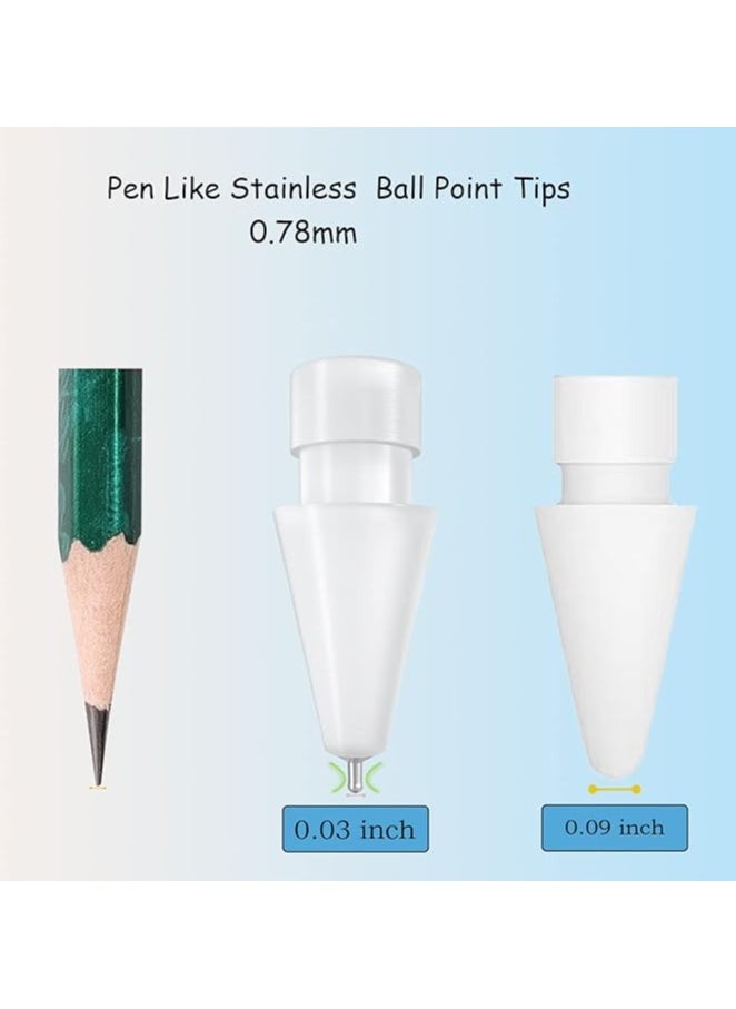 2nd 1st Gen USB-C iPad Pro Air Mini Pencil,0.78mm No Wear Out iPencil Fine Point Accurate Increasing Pen Nibs, Write Like A Real Pen,White