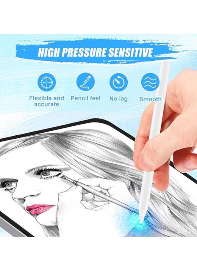 2nd 1st Gen USB-C iPad Pro Air Mini Pencil,0.78mm No Wear Out iPencil Fine Point Accurate Increasing Pen Nibs, Write Like A Real Pen,White