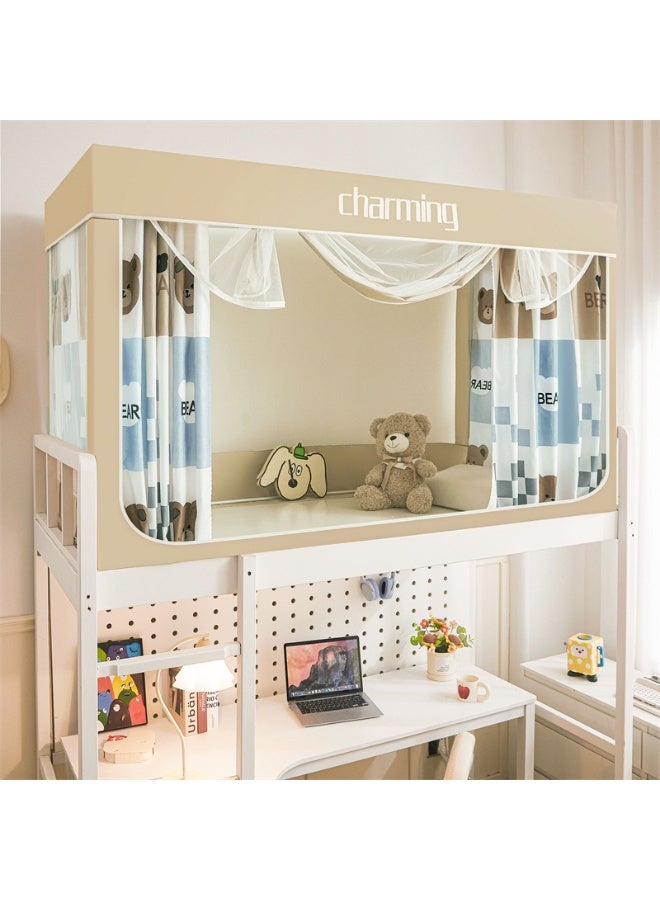 واي آند دي تعتيم على المرسى العلوي Bunk Bed Curtains للنوم غرفة نوم مضاد للضوء زخرفة زميلة الغرفة الخصوصية غطاء المظلة الصورة الخلفية ديكور Backdrop تعتيم الستار 6 لوحات مع أعلى - Image 1