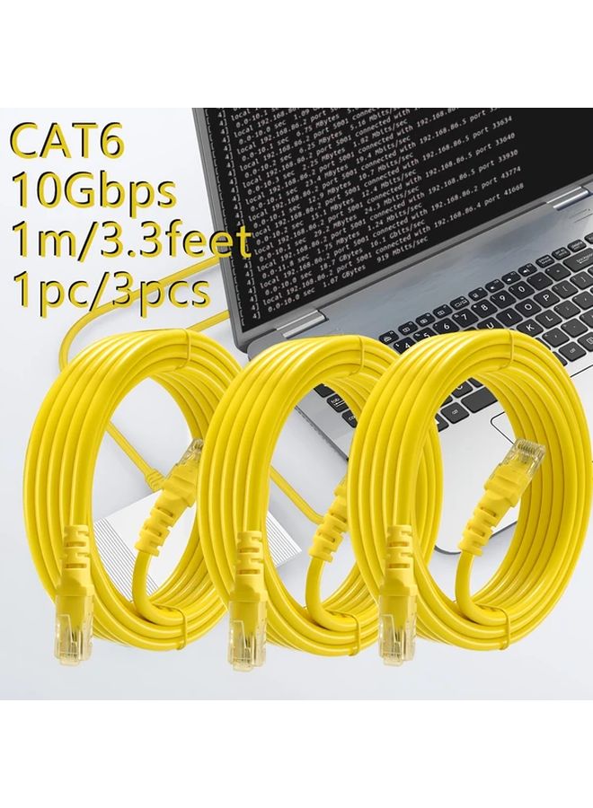 CAT6 Ethernet Cable 1m 3.3ft High Speed 10Gbps 550Mhz RJ45 Compatible 3 Pack - Image 3