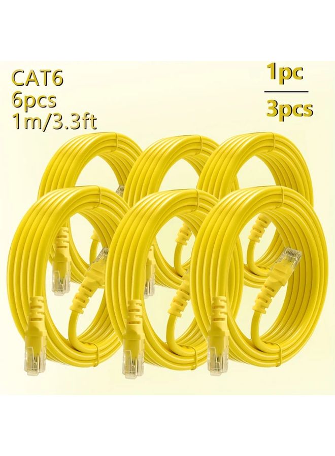 CAT6 Ethernet Cable 1m 3.3ft High Speed 10Gbps 550Mhz RJ45 Compatible 3 Pack - Image 1