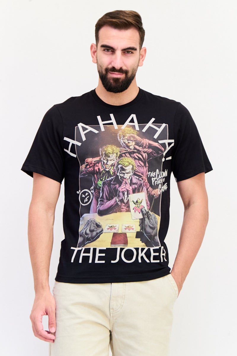 DC DC x Batman Men Crew Neck Short Sleeves Graphic Print T-Shirt, Black - Image 1