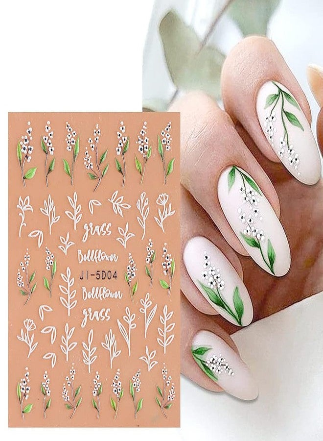 MAYCREATE® 5 Sheets Nail Art Decor Stickers 3D Embossed Flower Charms for Nail Art 5 Styles Flower Nail Charm Sticker for DIY Nail Extension Self-Adhesive Nail Art Decals - Image 3