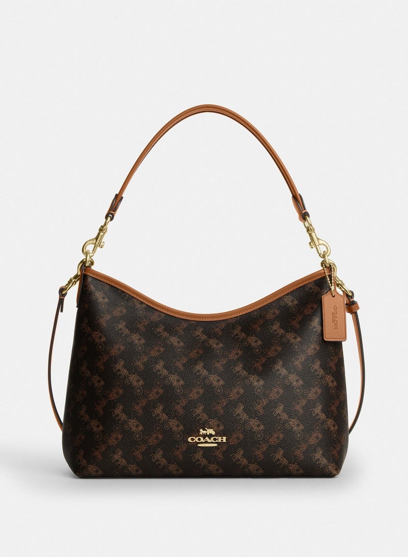 COACH Store Coach Laurel 31 Removable Strap Women's Monogram Wander Bag Underarm Bag Shoulder Crossbody Handbag IM/Truffle Mixed Color - Image 1