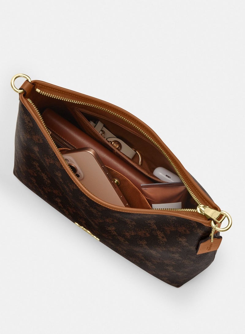 COACH Store Coach Laurel 31 Removable Strap Women's Monogram Wander Bag Underarm Bag Shoulder Crossbody Handbag IM/Truffle Mixed Color - Image 3