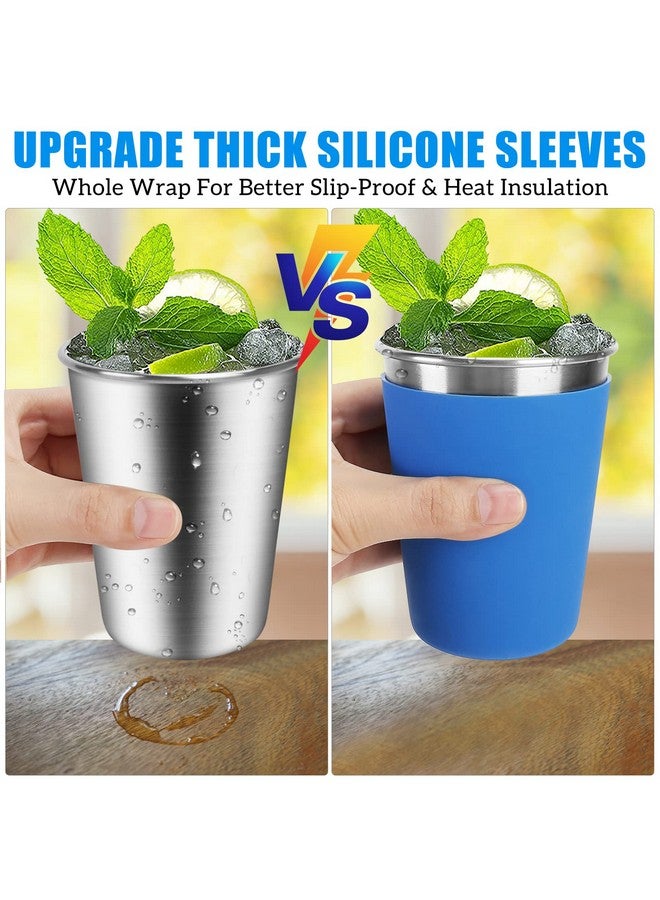ShineMe Stainless Steel Kids Cups, 5pack with Spill Proof Lids, Straws & Silicone Sleeves, 12oz, BPA Free, Insulated, for Cold & Hot Drinks - Image 3