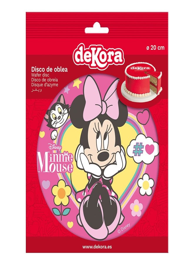 dekora Disney Minnie Mouse Cake Topper Round Wafer 8" - Image 4
