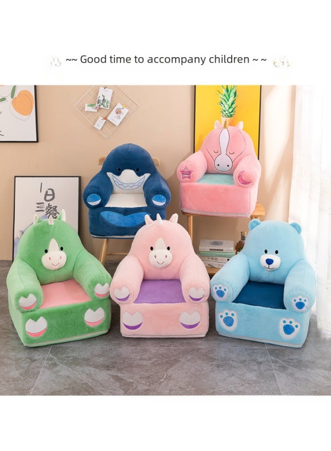 Cartoon Embroidered Children's Mini Sofa Lazy Sofa Detachable Washable Baby Sofa For Kids Room Home Decor Plush Material-Specifications:unfilled Cotton Shell-Color:Light Pink Unicorn - Image 2
