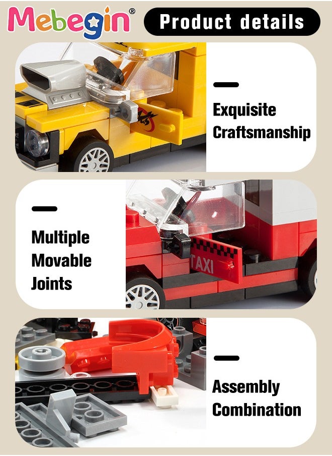 MEBEGIN - 396 PCS Mini Pull Back Car Assembly Building Blocks, DIY Small Particles Puzzle Assembling Building Blocks, 4 Kinds of Tyre Sports Car Toys, Educational Toys, Easy to install, Perfect for Kids to Engage with Friends or Family - Image 1