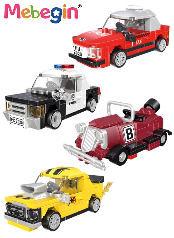 MEBEGIN - 396 PCS Mini Pull Back Car Assembly Building Blocks, DIY Small Particles Puzzle Assembling Building Blocks, 4 Kinds of Tyre Sports Car Toys, Educational Toys, Easy to install, Perfect for Kids to Engage with Friends or Family - Image 1
