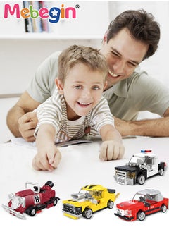 396 PCS Mini Pull Back Car Assembly Building Blocks, DIY Small Particles Puzzle Assembling Building Blocks, 4 Kinds of Tyre Sports Car Toys, Educational Toys, Easy to install, Perfect for Kids to Engage with Friends or Family
