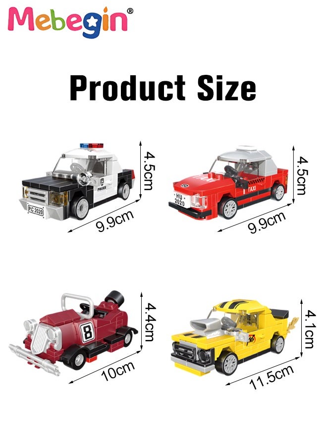 MEBEGIN - 396 PCS Mini Pull Back Car Assembly Building Blocks, DIY Small Particles Puzzle Assembling Building Blocks, 4 Kinds of Tyre Sports Car Toys, Educational Toys, Easy to install, Perfect for Kids to Engage with Friends or Family - Image 1