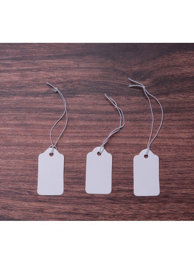 Sowaka 100 Pcs Display Tags with Hanging String Mini Writable Blank Label Display Tags for Jewelry Store Price Marking Ornament Pricing Product Clothing Hanging Tags (Large, White) - Image 3