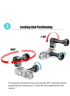 KASTWAVE Aluminum Ball Handlebar Mount 360 Rotation and Lock Any Direction, Shock-Resistant Compatible with Max Hero 9 8 DJI OSMO Action Camera  - Image 4
