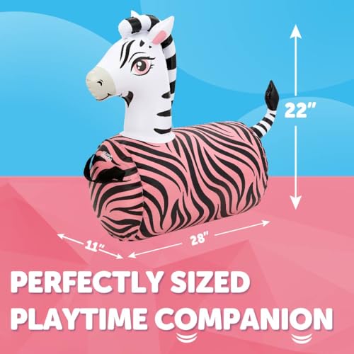 WADDLE Hip Hopper Inflatable Hopping Animal Bouncer Zebra Ages 2 and Up Supports Up to 85 Pounds - Image 5