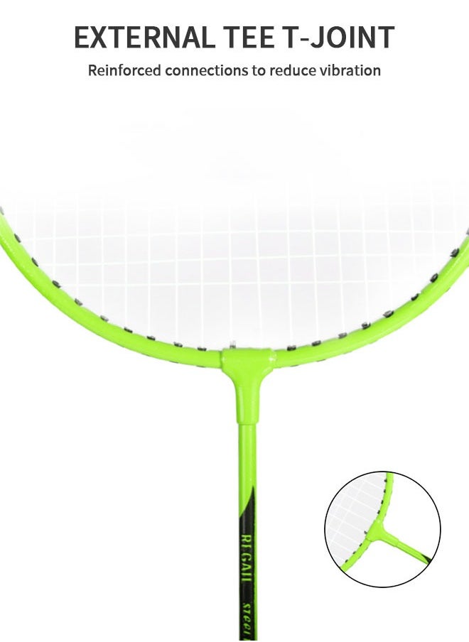GROIC - Badminton Racket and Ball Set Badminton Set Includes 2 Rackets, 3 Feather Shuttlecocks, 2 Grips, and 1 Carrying Case for Kids Adults - Image 1