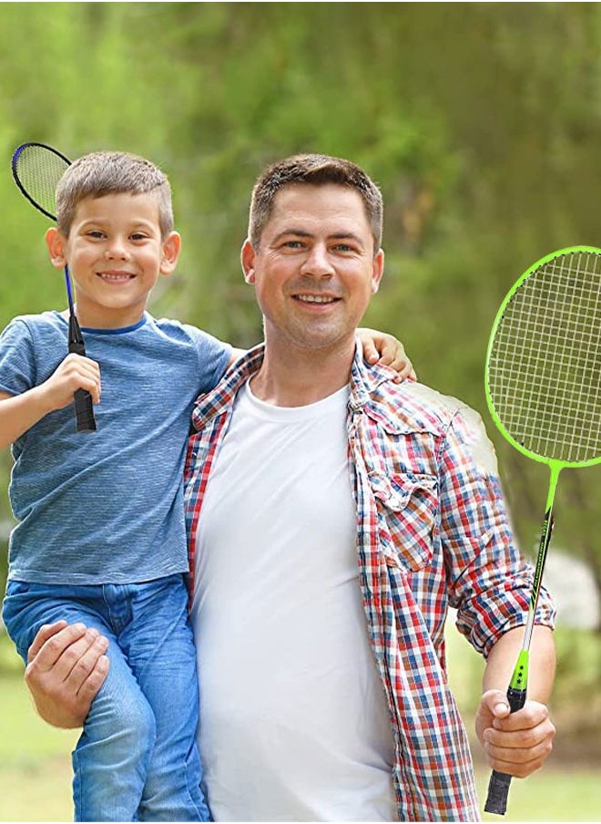 GROIC - Badminton Racket and Ball Set Badminton Set Includes 2 Rackets, 3 Feather Shuttlecocks, 2 Grips, and 1 Carrying Case for Kids Adults - Image 1