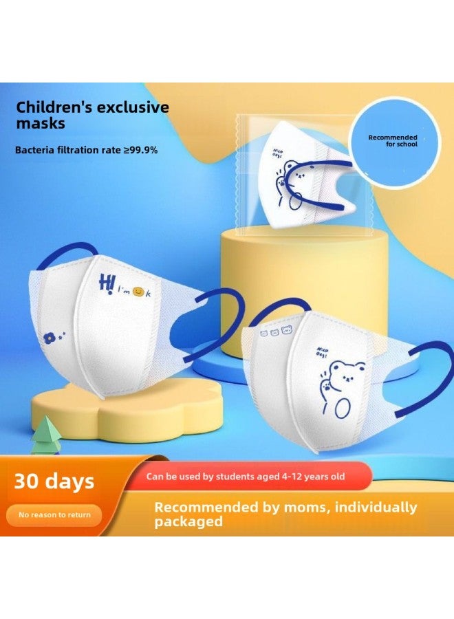Generic Children's Mask 3D Stereo Klein Blue Bear Mask School Special Children's Stereo Disposable Mask Wholesale-Colour:3d Children's Klein -Specification:Individually Packaged For Ages 3-12  - Image 3