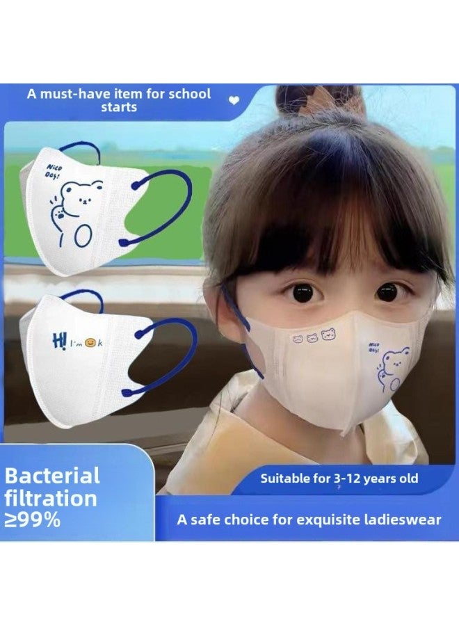 Generic Children's Mask 3D Stereo Klein Blue Bear Mask School Special Children's Stereo Disposable Mask Wholesale-Colour:3d Children's Klein -Specification:Individually Packaged For Ages 3-12  - Image 1