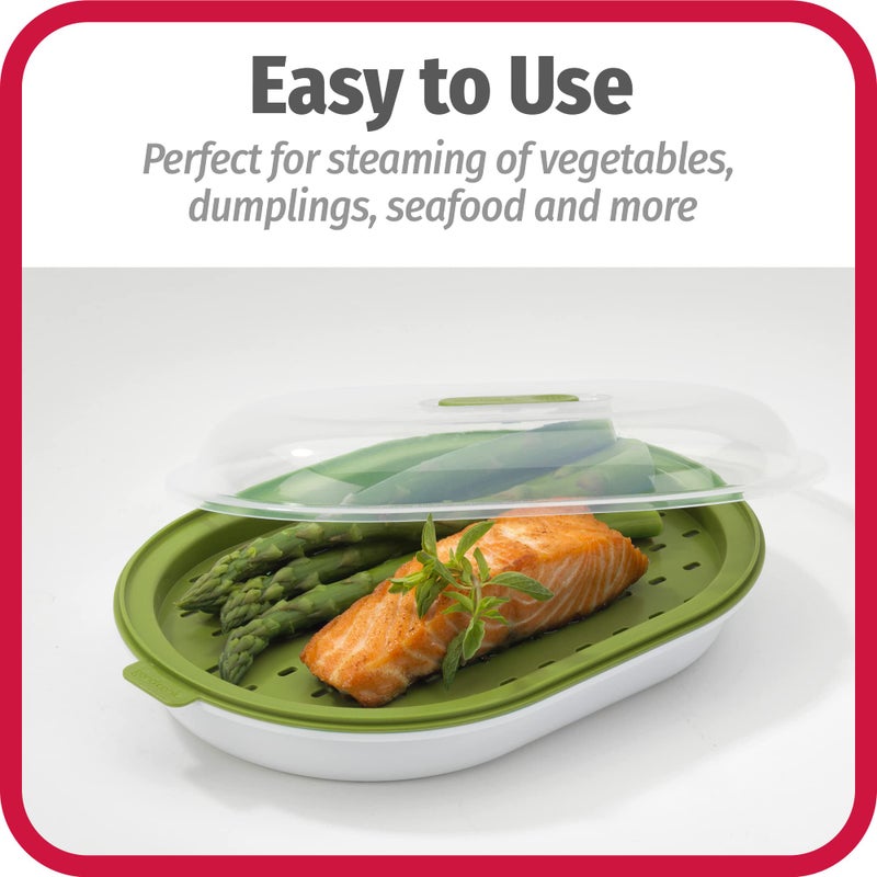 GoodCook Everyday Microwave Steamer – Vegetable & Fish Steamer, Microwave Cookware, Steamer for Cooking, Preserves Vitamins & Nutrients, Quick Dinner & Meals, Adjustable Steam Release Vent - Image 5