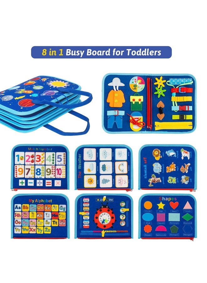 AIXMEET Toddler Busy Board Montessori Toys for 1 2 3 4 Year Old, Preschool Learning Activities with Life Skills,ABC,123,Shape,Color,Animal,Weather,Toddler Travel Toys，Educational Activity Developing Sensory - Image 4