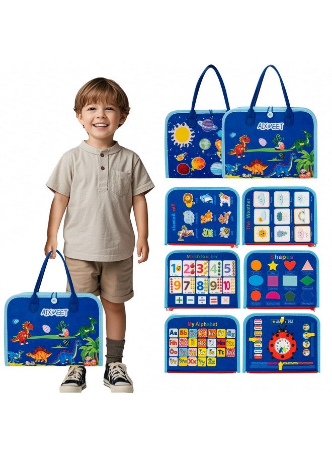 AIXMEET Toddler Busy Board Montessori Toys for 1 2 3 4 Year Old, Preschool Learning Activities with Life Skills,ABC,123,Shape,Color,Animal,Weather,Toddler Travel Toys，Educational Activity Developing Sensory - Image 2