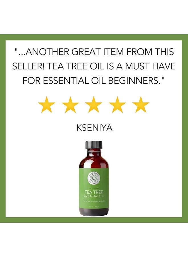 بيور بدي ناتشورالز زيت شجرة الشاي العطري من بيور بودي ناتشورالز، 4 أونصة سائلة مع قطارة - غير مخفف، درجة علاجية للوجه والبشرة والشعر وناشر - زيت ميلاليوكا نقي 100% لعلاج حب الشباب وأظافر القدمين - Image 5