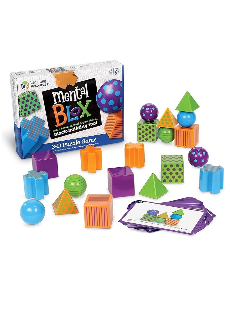 ليرننج ريسورسز لعبة التفكير النقدي من مينتال بلوكس للمدرسة المنزلية 20 قطعة و40 بطاقة نشاط للأعمار من 5 سنوات فما فوق، متعددة الألوان - Image 1