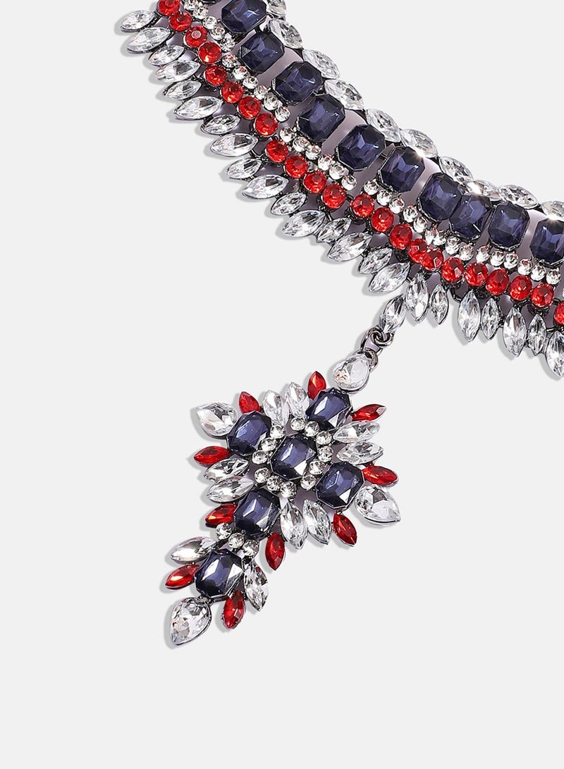 SOHI Crystal Drop Artificial Necklace Jewellery - Image 2