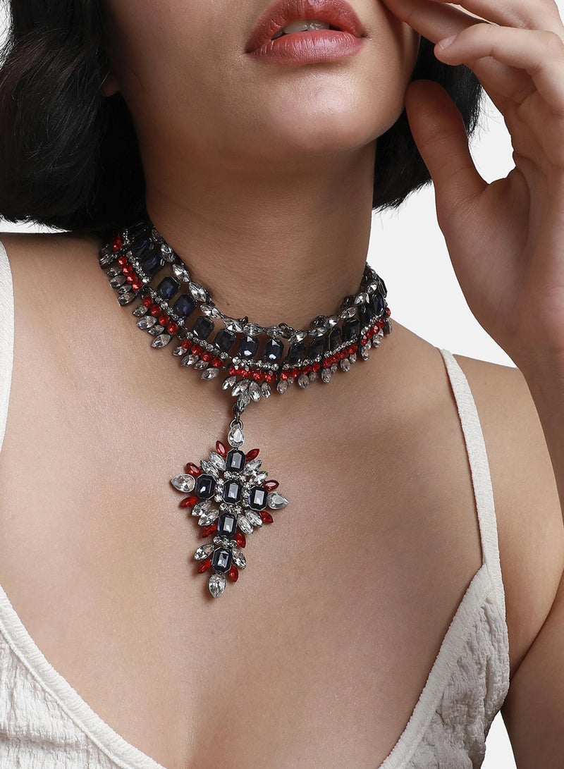 SOHI Crystal Drop Artificial Necklace Jewellery - Image 1
