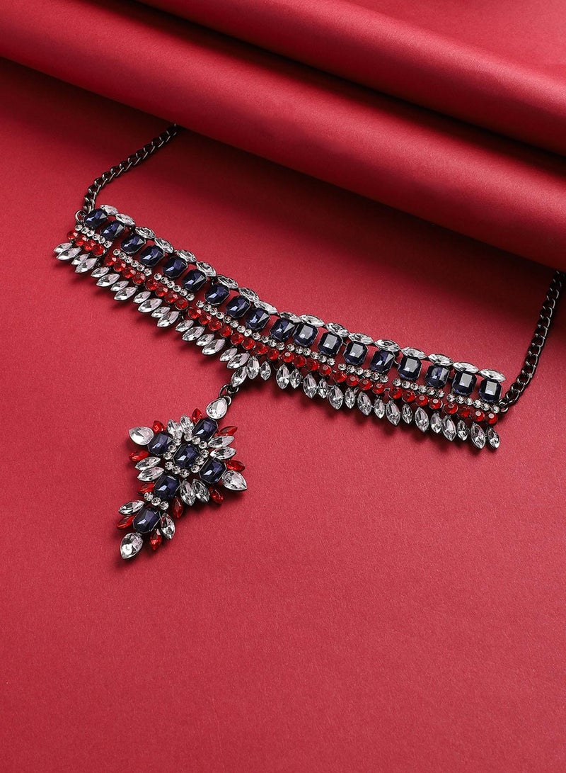 SOHI Crystal Drop Artificial Necklace Jewellery - Image 3