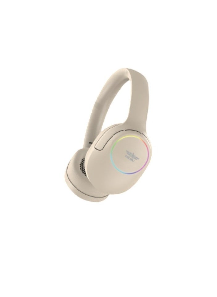 Generic - LELISU LS-251 Wireless Headphone - Rotated 90 Degrees - Sound, Deep Bass - Noise Reduction - 10 Hours Playtime - Apricot - Image 1