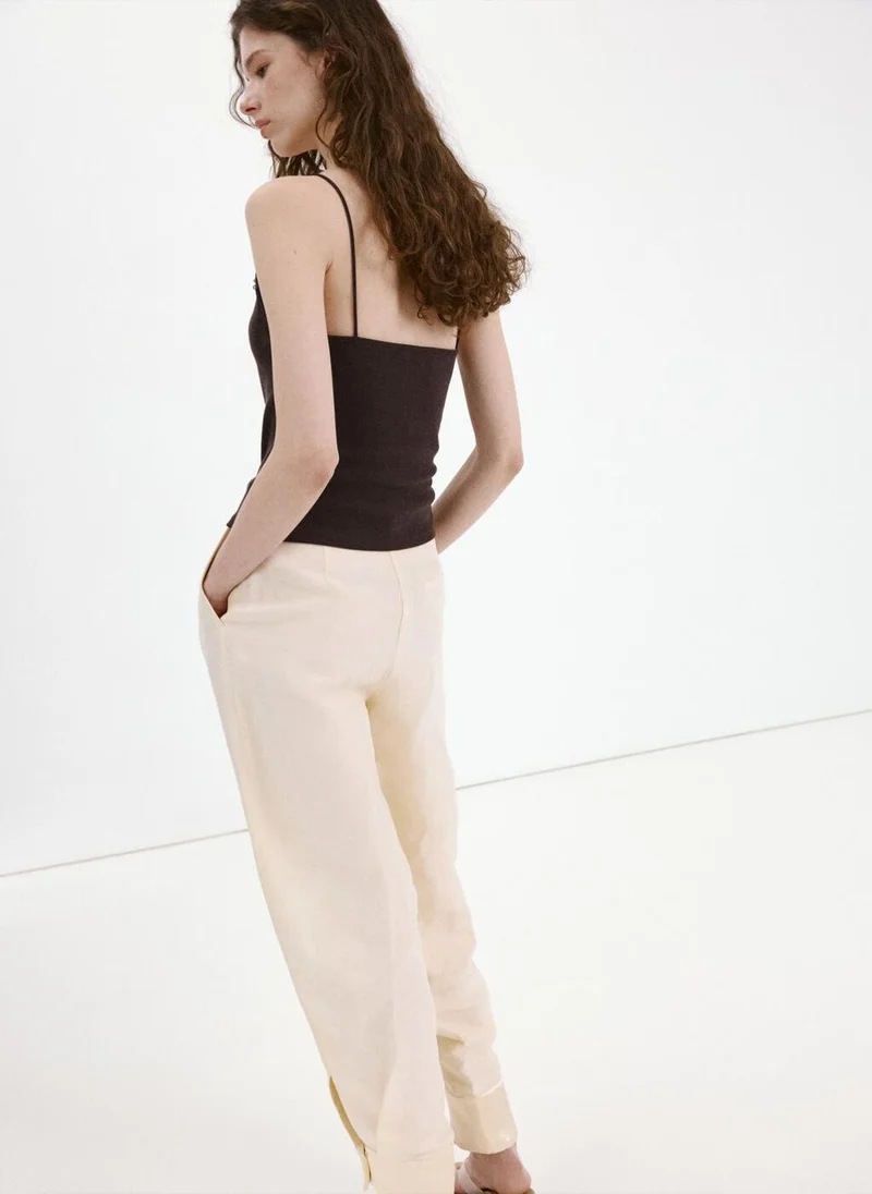 مانجو Knit top with lace detail